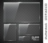 glass plates set. glass banners ... | Shutterstock .eps vector #1019163133