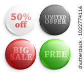 set of glossy sale buttons.... | Shutterstock .eps vector #1022774116