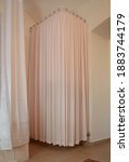old long brown shower curtain ... | Shutterstock . vector #1883744179