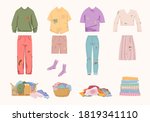 dirty unwashed clothes set.... | Shutterstock .eps vector #1819341110