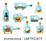 Ships In Bottles Set. Models Of ...