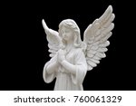 Angel Statues Isolated On Black ...