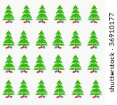 christmas tree pattern on white ... | Shutterstock . vector #36910177