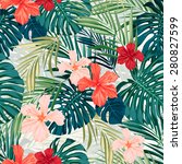 summer colorful hawaiian... | Shutterstock .eps vector #280827599
