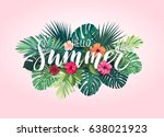 summer tropical vector design... | Shutterstock .eps vector #638021923