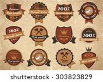 set of vintage labels and... | Shutterstock . vector #303823829