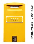 Yellow Mail Box Isolated Over...