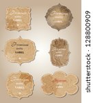 aged paper labels vector... | Shutterstock .eps vector #128800909