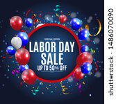 happy usa labor day sale poster ... | Shutterstock .eps vector #1486070090