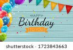 color glossy happy birthday... | Shutterstock .eps vector #1723843663