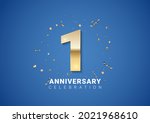 1 anniversary background with... | Shutterstock .eps vector #2021968610