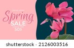 spring special offer sale pink... | Shutterstock . vector #2126003516