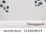 realistic 3d pedestal with... | Shutterstock . vector #2134628419