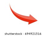 Red Arrow 3d  Sign Icon. Vector ...