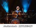 Small photo of New Orleans, Louisiana - April 27, 2023: Bill Kreutzmann, an original member of the Grateful Dead and Dead and Company, performs at the Saenger Theatre with his band Billy and the Kids.