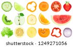 collection of fruit and... | Shutterstock . vector #1249271056