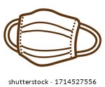 face mask   brown line clip art | Shutterstock .eps vector #1714527556