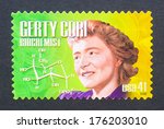Small photo of UNITED STATES - CIRCA 2008: a postage stamp printed in USA showing an image of Gerty Cori, circa 2008.