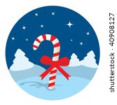 candy cane in the night forest. ... | Shutterstock .eps vector #40908127