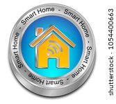 smart home button   3d... | Shutterstock . vector #1054400663