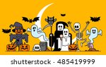 vector illustration   halloween ... | Shutterstock .eps vector #485419999