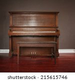 Brown Upright Piano In A Living ...
