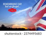 Small photo of The remembrance poppy. Poppy Day background. Remembrance Day - Lest We Forget