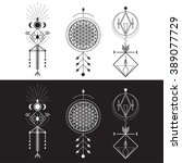 sacred geometry magic totem ... | Shutterstock .eps vector #389077729