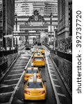 Yellow Cabs On Park Avenue In...