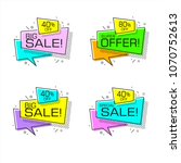set of flat shaped sale banners ... | Shutterstock .eps vector #1070752613