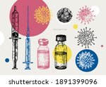 coronavirus vaccine vector set. ... | Shutterstock .eps vector #1891399096