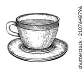 hand sketched jasmine tea in a... | Shutterstock .eps vector #2107648796