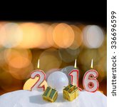 new year 2016. candles in the... | Shutterstock . vector #336696599