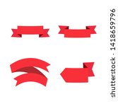 red ribbons set. design... | Shutterstock . vector #1418659796