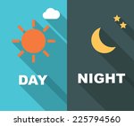 day and night long shadow flat  ... | Shutterstock .eps vector #225794560