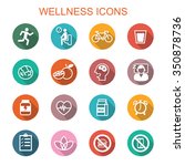 wellness long shadow icons ... | Shutterstock .eps vector #350878736