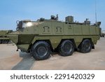 Small photo of MOSCOW REGION, RUSSIA - AUGUST 18, 2022: Radiation, chemical and biological reconnaissance vehicle of the RHM-9 on the Army-2022 international military-technical forum. Side view