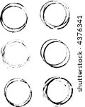6 grunge cup rings   highly... | Shutterstock .eps vector #4376341