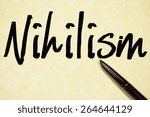 Small photo of nihilism word write on paper