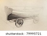 Hand Made Drawing Of Old Boat