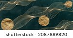 luxury dark green and gold art... | Shutterstock .eps vector #2087889820