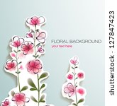 cute floral background | Shutterstock .eps vector #127847423