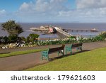 Small photo of Birnbeck Pier Weston-super-Mare Somerset England historic English structure viewed from Prince Consort Gardens