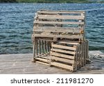 Lobster Traps On A Dock In...