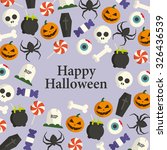 halloween card  halloween icons ... | Shutterstock .eps vector #326436539