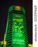 Small photo of LAS VEGAS - SEP 03 : A sign at the MGM Grand advertises about the Floyd Mayweather and Andre Berto fight on September 03 2015 in Las Vegas , the fight scheduled to September 12 2015