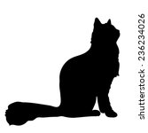 black silhouette of sitting cat.... | Shutterstock .eps vector #236234026