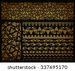 set of horizontal golden lace... | Shutterstock .eps vector #337695170
