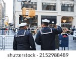Small photo of Manhattan, USA - 11. November 2021: Sailors in New York City. Navy, Marines Army Soldiers and Airmen in Manhattan veterans Day Parade