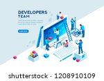 engineer team at project... | Shutterstock .eps vector #1208910109